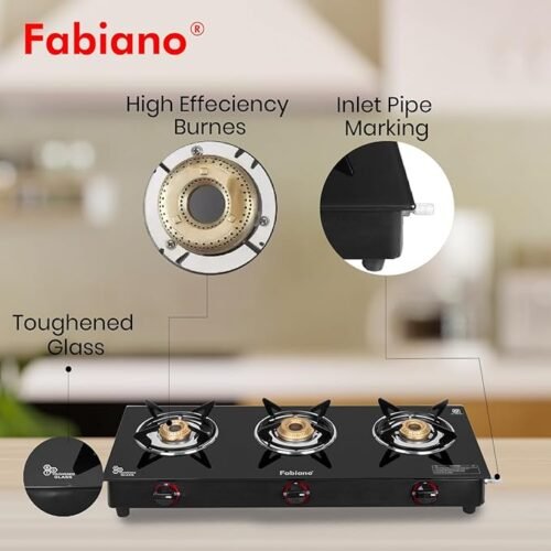 High Efficiency Burners, Toughened Glass Manual Gas Stove 3 Burners wholesale