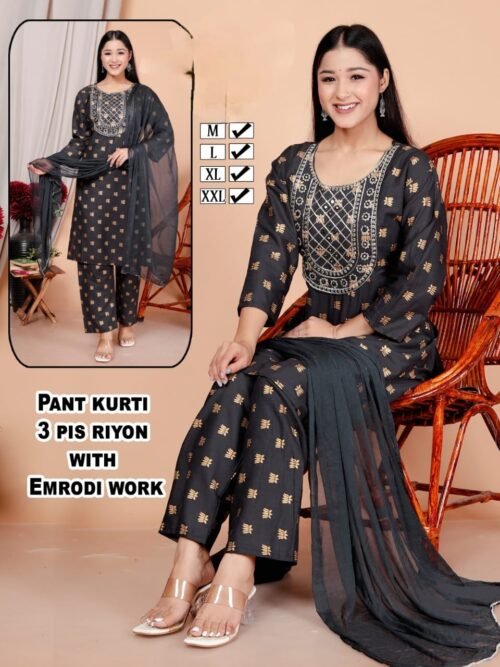 Heavy Reyon 3 pcs set with Embroidery Work