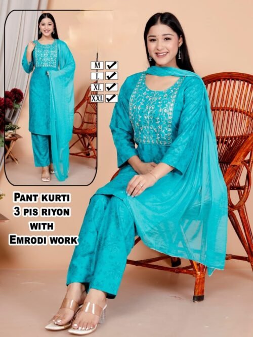 Heavy Reyon 3 pcs set with Embroidery Work - Image 6