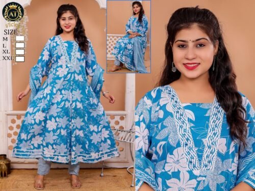 Heavy Cotton Anarkali 3 pcs set - Image 6