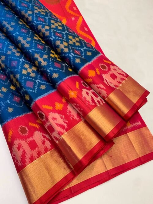 POCHAMPALLI DESIGNER Printed & DOLLA SILK FABRIC SAREES - Image 9