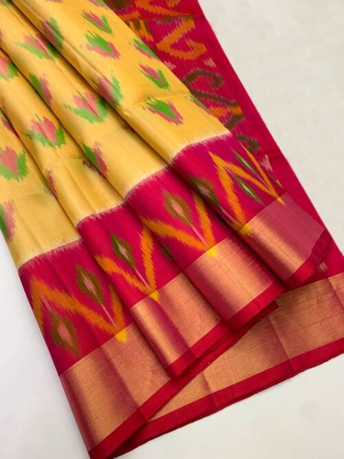 POCHAMPALLI DESIGNER Printed & DOLLA SILK FABRIC SAREES - Image 5