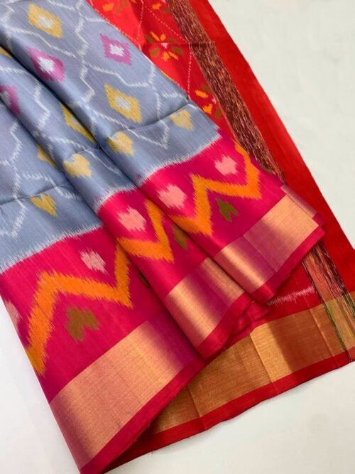 POCHAMPALLI DESIGNER Printed & DOLLA SILK FABRIC SAREES - Image 4