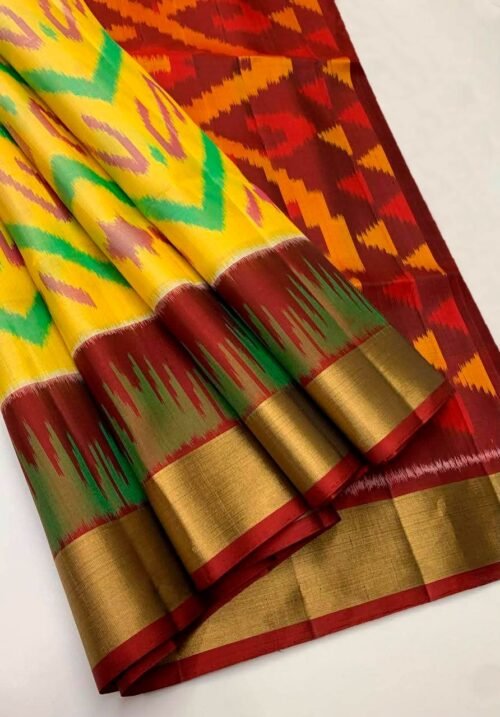 POCHAMPALLI DESIGNER Printed & DOLLA SILK FABRIC SAREES - Image 3