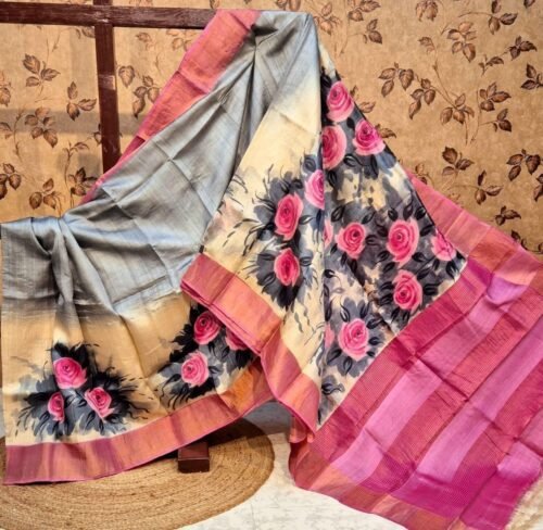 HANDPAINTED TUSSAR KANCHI SILK SAREES - Image 19