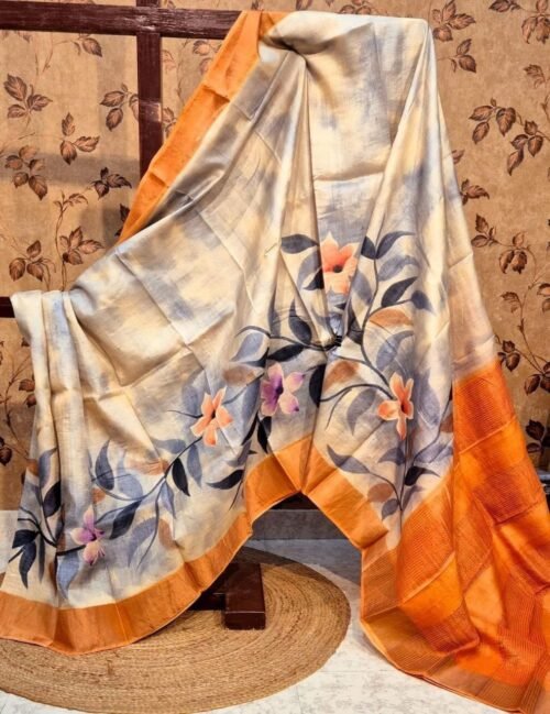 HANDPAINTED TUSSAR KANCHI SILK SAREES - Image 18