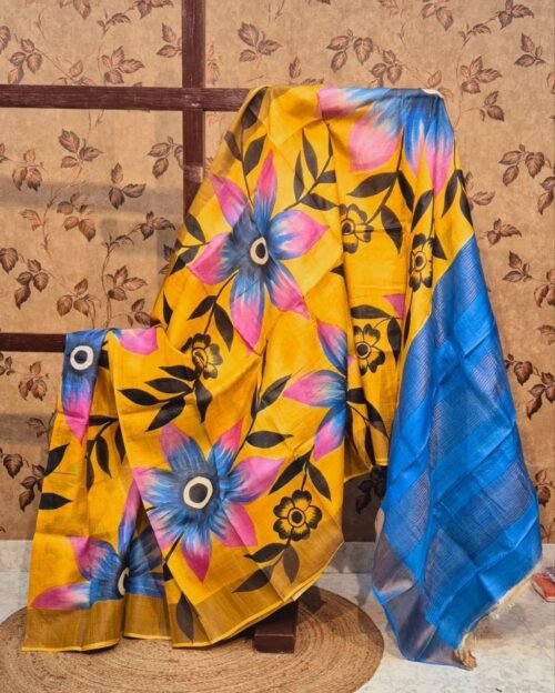 HANDPAINTED TUSSAR KANCHI SILK SAREES - Image 16