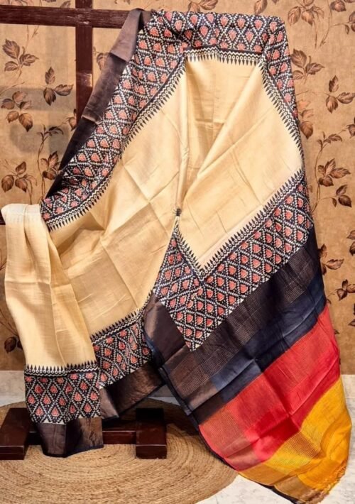 HANDPAINTED TUSSAR KANCHI SILK SAREES - Image 17