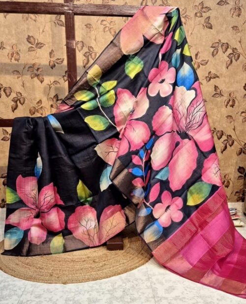 HANDPAINTED TUSSAR KANCHI SILK SAREES - Image 15
