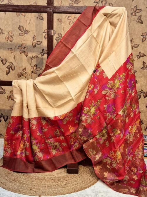 HANDPAINTED TUSSAR KANCHI SILK SAREES - Image 9
