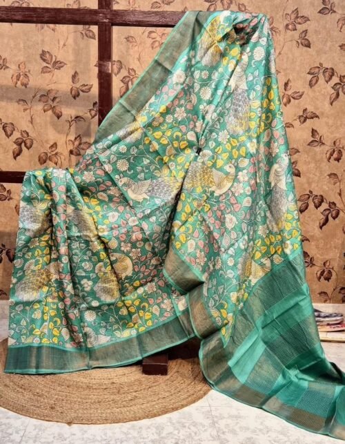 HANDPAINTED TUSSAR KANCHI SILK SAREES - Image 8