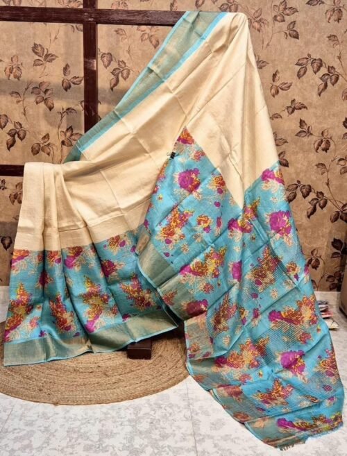 HANDPAINTED TUSSAR KANCHI SILK SAREES - Image 6