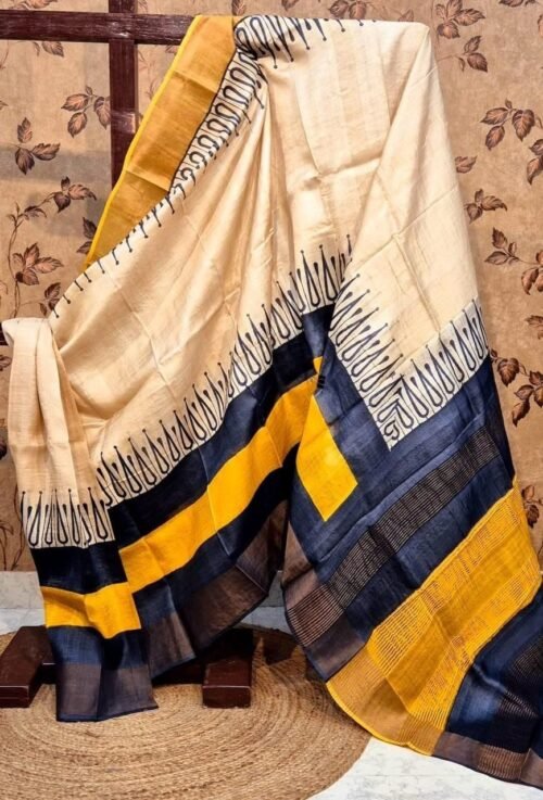 HANDPAINTED TUSSAR KANCHI SILK SAREES - Image 5