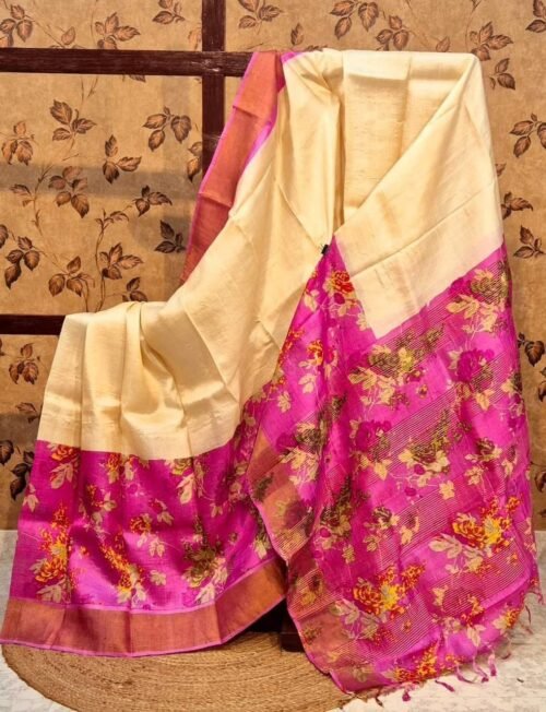 HANDPAINTED TUSSAR KANCHI SILK SAREES - Image 3