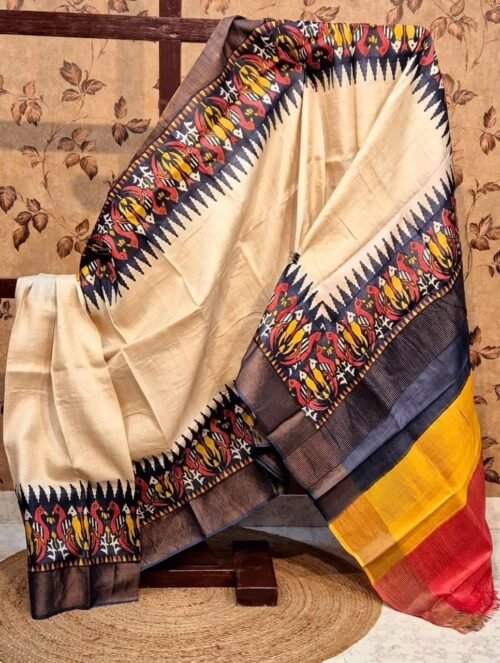 HANDPAINTED TUSSAR KANCHI SILK SAREES - Image 2