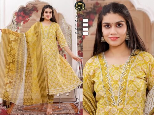 Heavy Cotton Anarkali 3 pcs set - Image 3