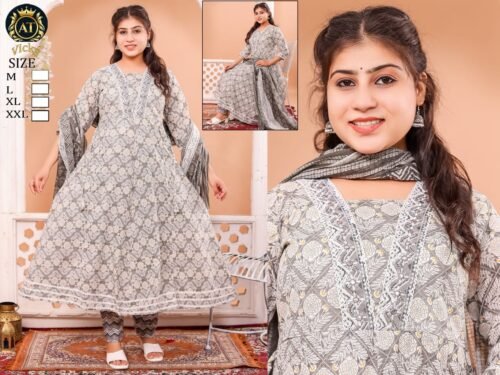 Heavy Cotton Anarkali 3 pcs set - Image 6