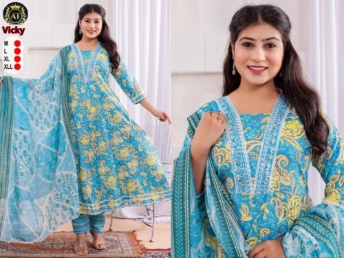 Heavy Cotton Anarkali 3 pcs set - Image 7
