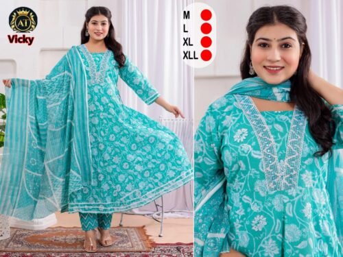 Heavy Cotton Anarkali 3 pcs set - Image 9
