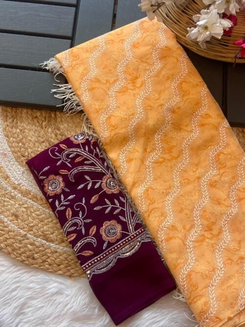Gregotte printed saree WHOLESALE - Image 7