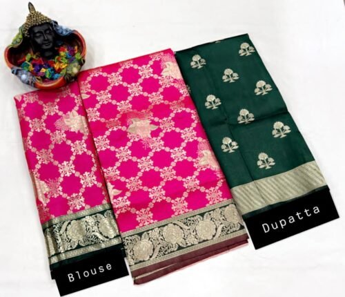 Kanjiveram Silk Zari Lehenga With Blouse Along With Banarashi Silk Dupatta wholesale - Image 3