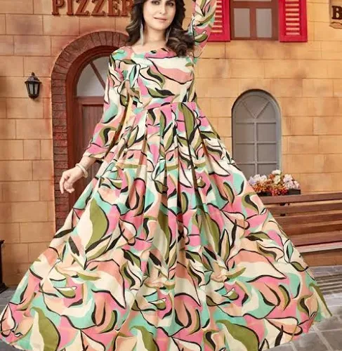 Heavy Fancy Muslin A-Line Gown wholesale 2 Heavy Fancy Muslin A-Line Gown wholesale