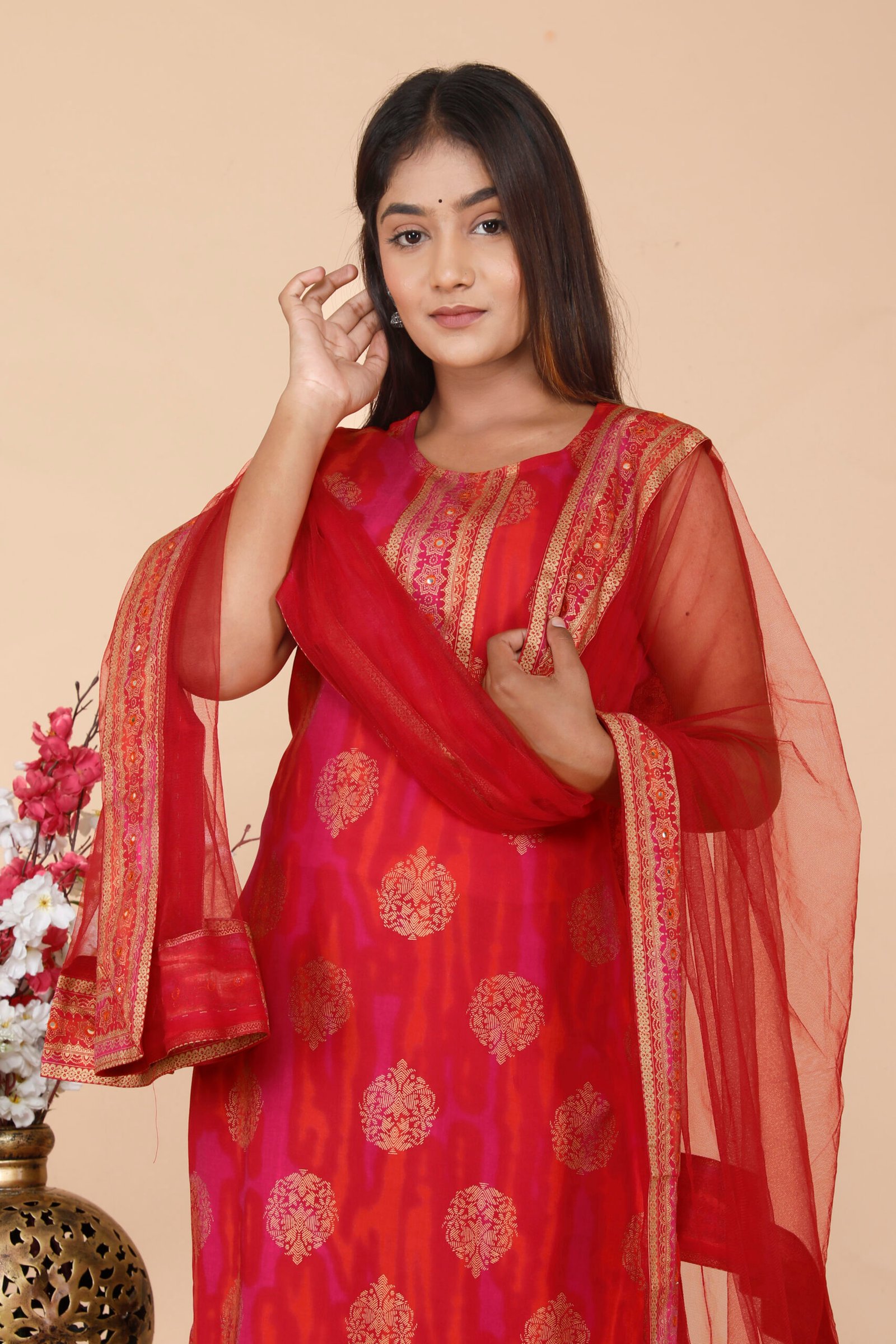 Rayon 3piece pant set with dupatta with Mirror Work 4 Rayon 3piece pant set with dupatta with Mirror Work - Image 4