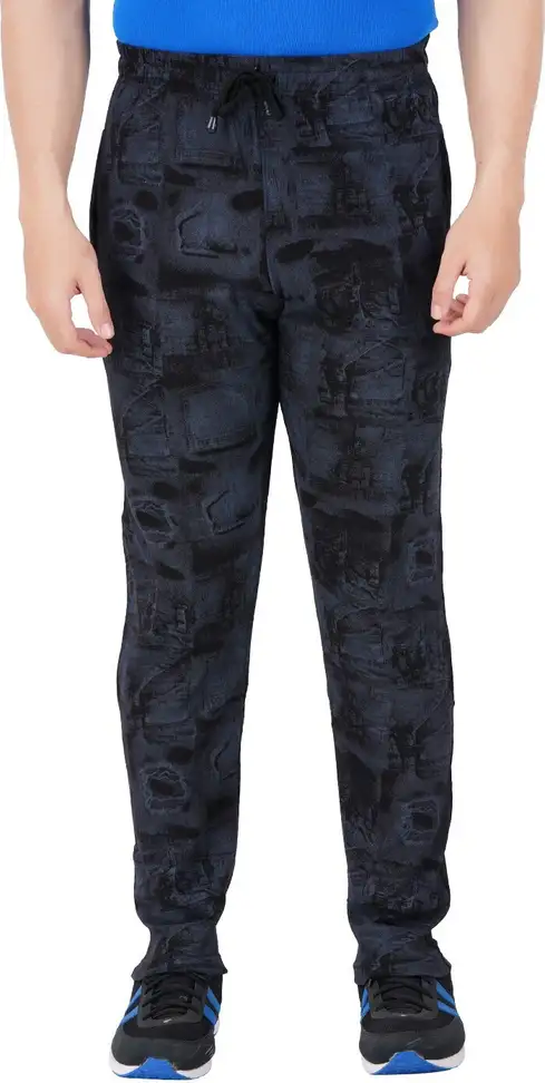 Printed Men Black, Dark Blue Track Pants pack of 2 3 Printed Men Black, Dark Blue Track Pants pack of 2 - Image 2