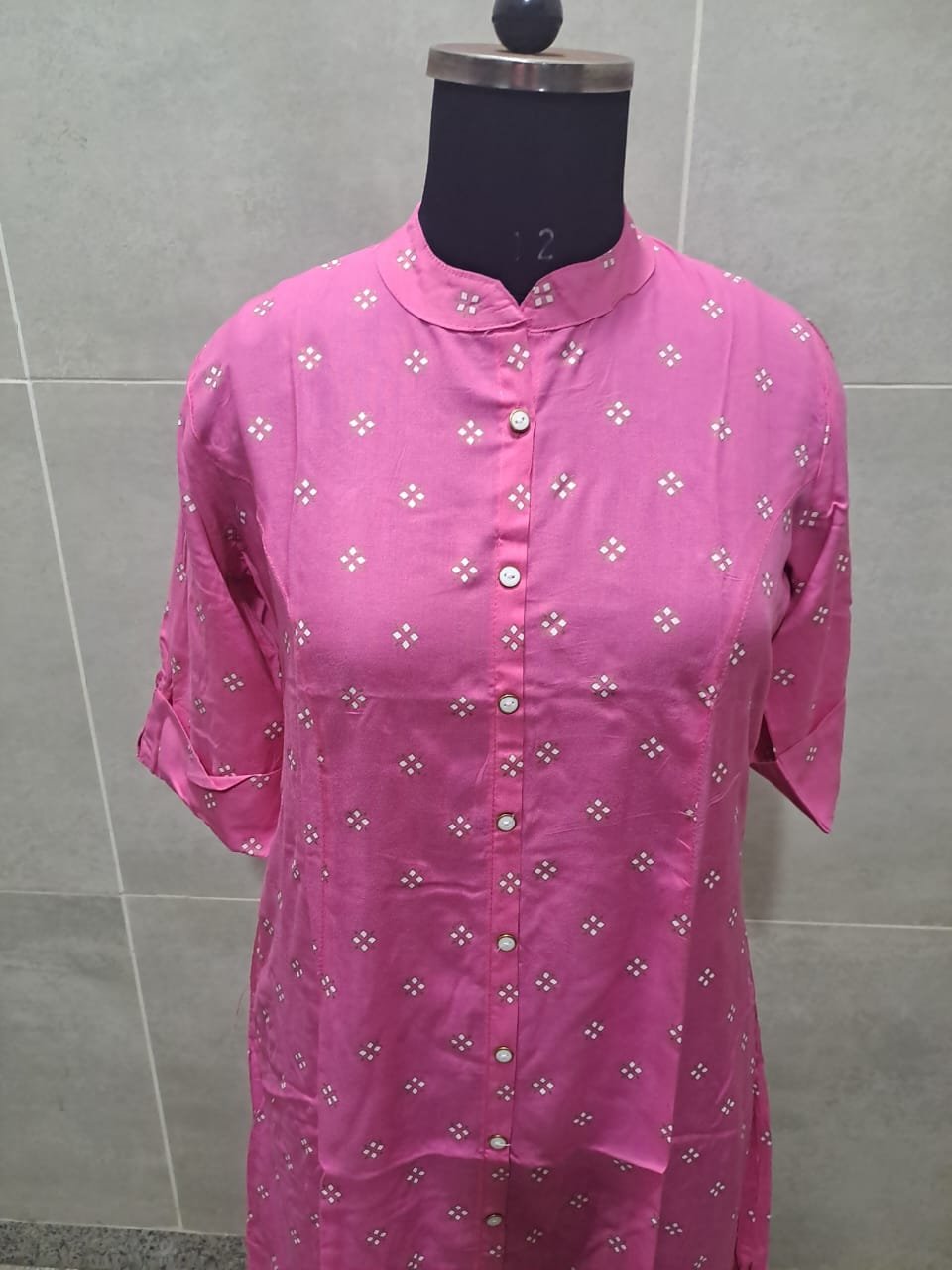 Rayon Princess Cut, Mandarin collar Kurti 2 Rayon Princess Cut, Mandarin collar Kurti - Image 2