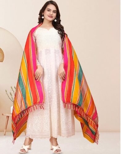 Heavy Chikan Anarkali Gown with colourful dupatta wholesale 7 Heavy Chikan Anarkali Gown with colourful dupatta wholesale