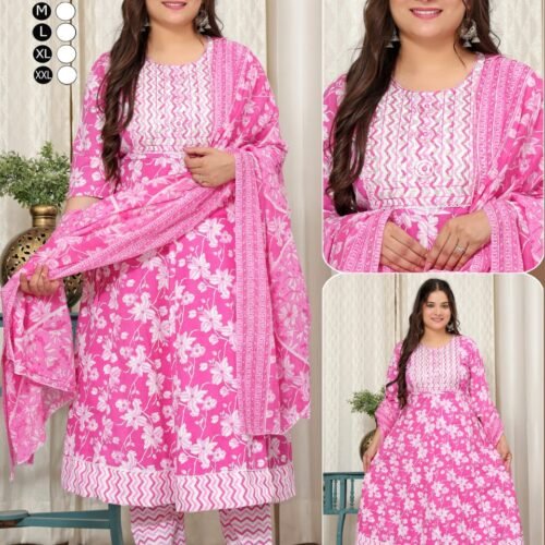 Heavy Cotton Anarkali 3-piece set wholesale
