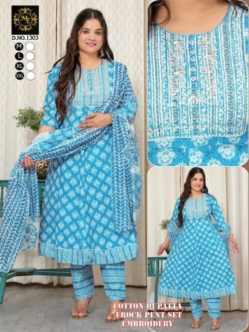 Heavy Cotton Anarkali 3-piece set wholesale - Image 2