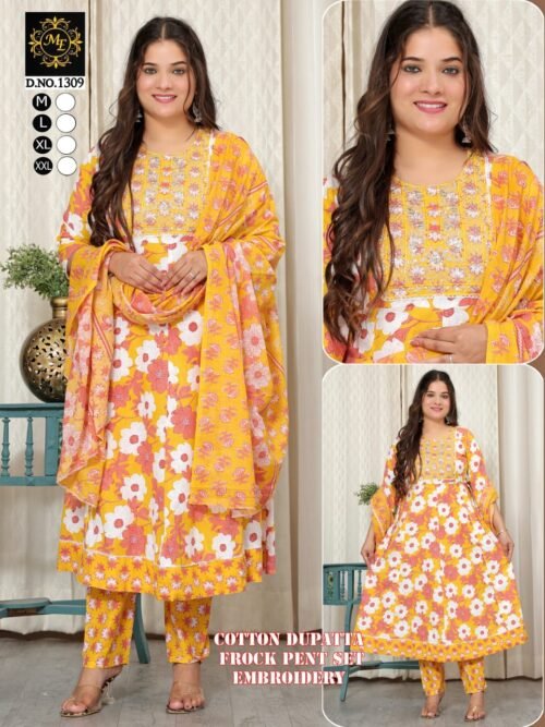 Heavy Cotton Anarkali 3-piece set wholesale - Image 3