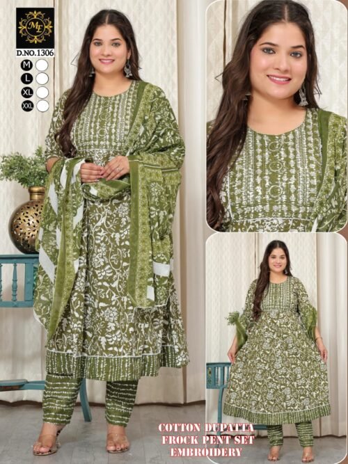 Heavy Cotton Anarkali 3-piece set wholesale - Image 4