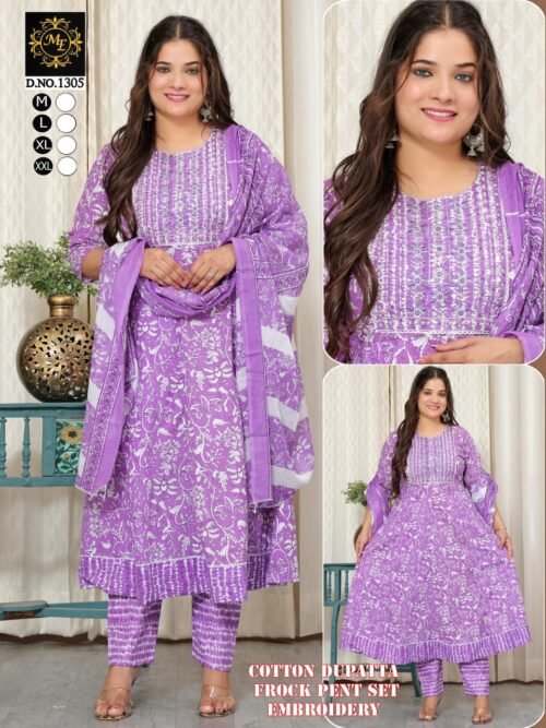 Heavy Cotton Anarkali 3-piece set wholesale - Image 5