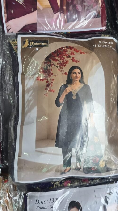 Heavy Roman Silk 3-piece set with Digital Dupatta wholesale - Image 11