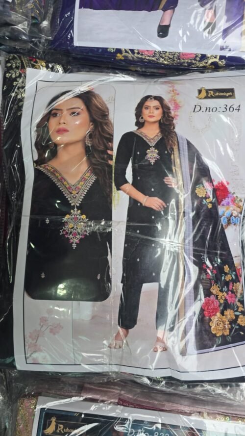 Heavy Roman Silk 3-piece set with Digital Dupatta wholesale - Image 13