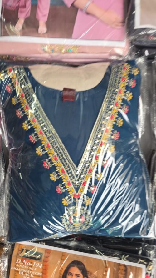 Heavy Roman Silk 3-piece set with Digital Dupatta wholesale - Image 14