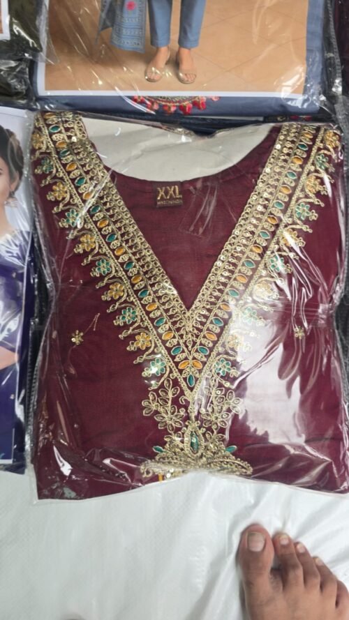 Heavy Roman Silk 3-piece set with Digital Dupatta wholesale - Image 16