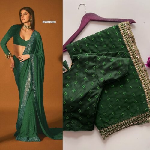 New ANANYA PANDEY Bollywood Blockbuster SEQUINS Design Launching saree - Image 4