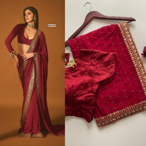 New ANANYA PANDEY Bollywood Blockbuster SEQUINS Design Launching saree - Image 6