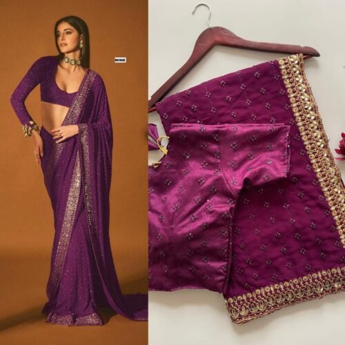 New ANANYA PANDEY Bollywood Blockbuster SEQUINS Design Launching saree - Image 7