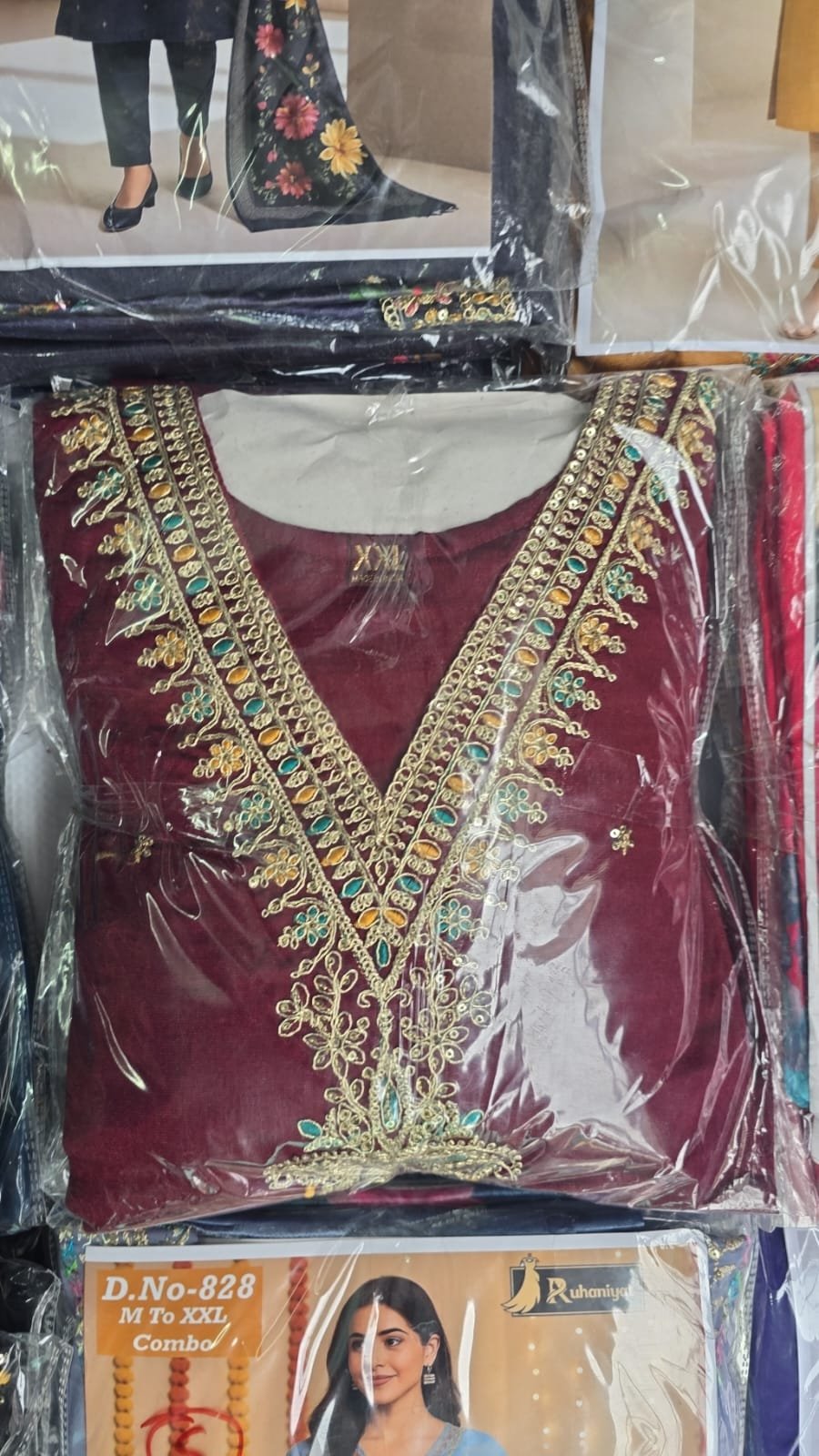 Heavy Roman Silk 3-piece set with Digital Dupatta wholesale 4 Heavy Roman Silk 3-piece set with Digital Dupatta wholesale - Image 4