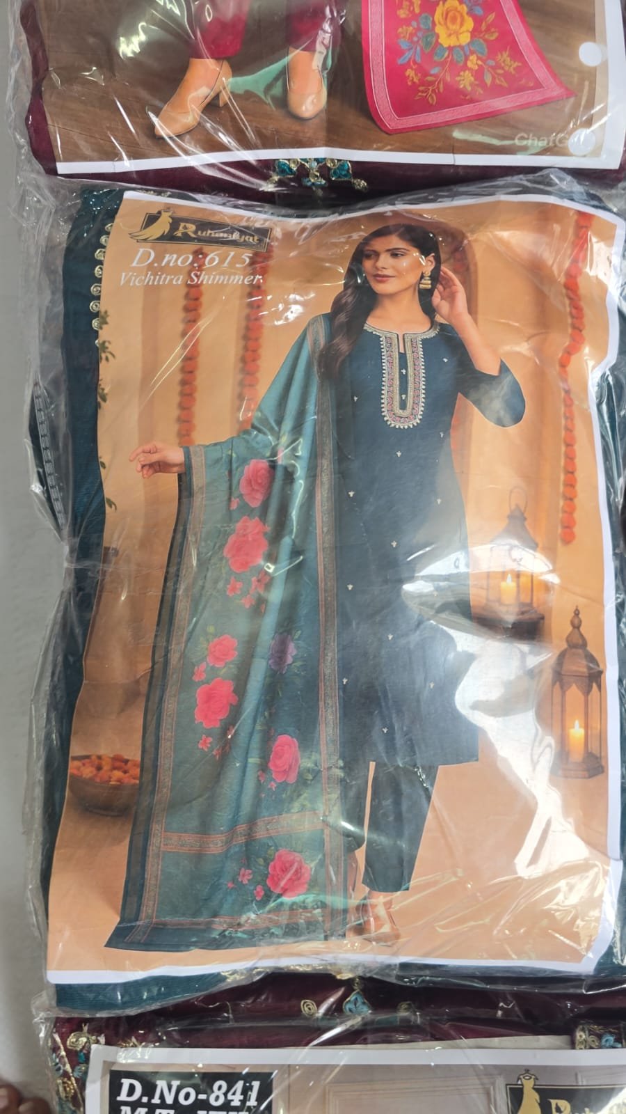 Heavy Roman Silk 3-piece set with Digital Dupatta wholesale 8 Heavy Roman Silk 3-piece set with Digital Dupatta wholesale - Image 8