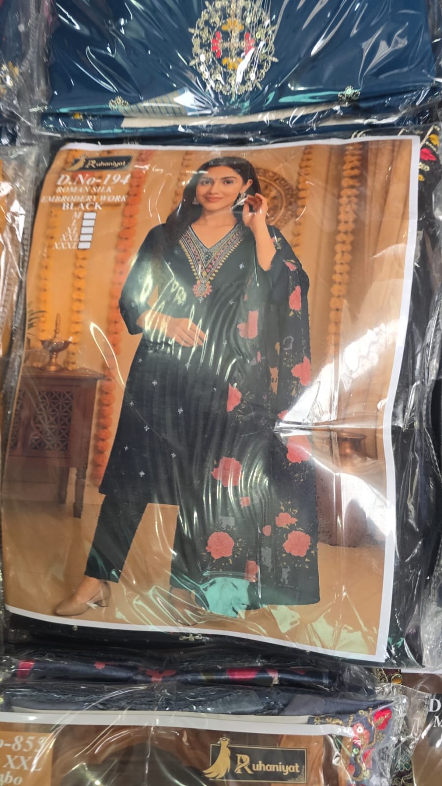 Heavy Roman Silk 3-piece set with Digital Dupatta wholesale 10 Heavy Roman Silk 3-piece set with Digital Dupatta wholesale - Image 10