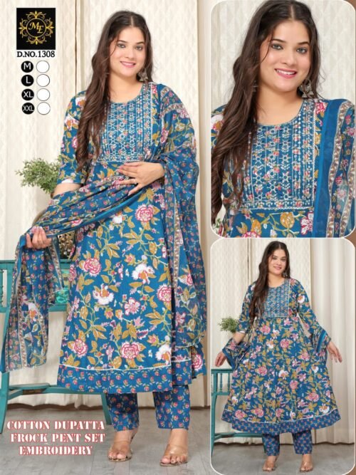 Heavy Cotton Anarkali 3-piece set wholesale - Image 7