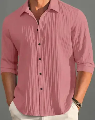 Men Solid Casual Pink Shirt 9 | VastrMitr