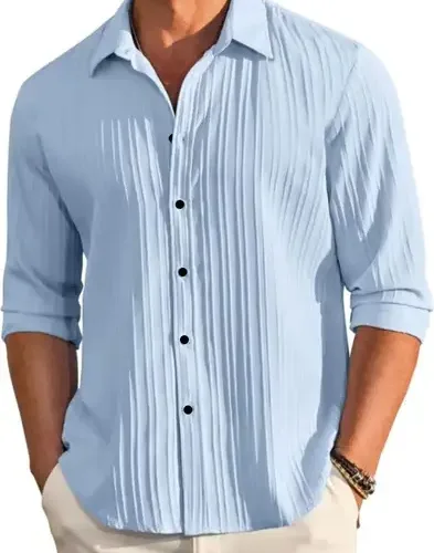 Men Solid Casual Light Blue Shirt 8 Men Solid Casual Light Blue Shirt