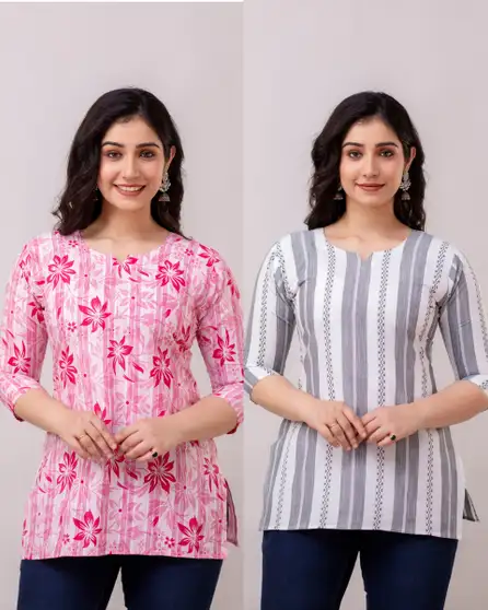 Women Floral Print Kurta 2 Women Floral Print Kurta