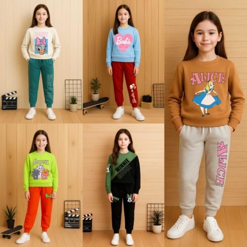 HIGH PREMIUM QUALITY GIRLS TOP AND BOTTOM TRACKSUIT SET WHOLESALE
